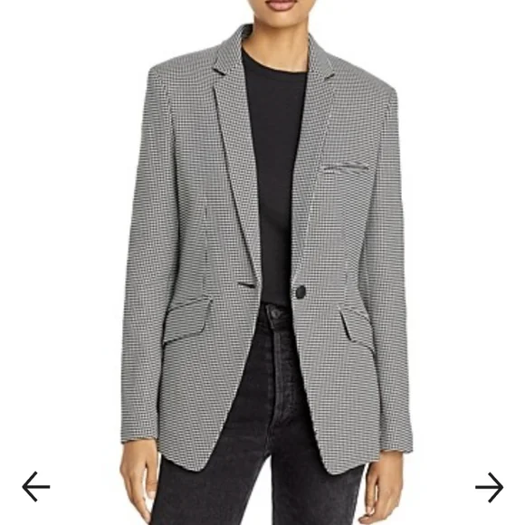 Rag & Bone Houndstooth Women's Andre Blazer size 6 in Black and White NWT - Picture 1 of 9